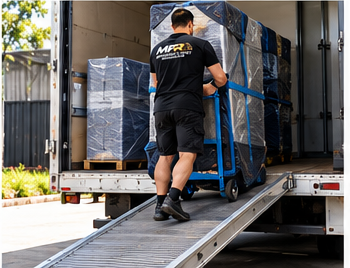 Melbourne Finest Removalists team member loading protected furniture into a truck