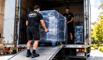 Melbourne Finest Removalists team loading wrapped furniture into a truck